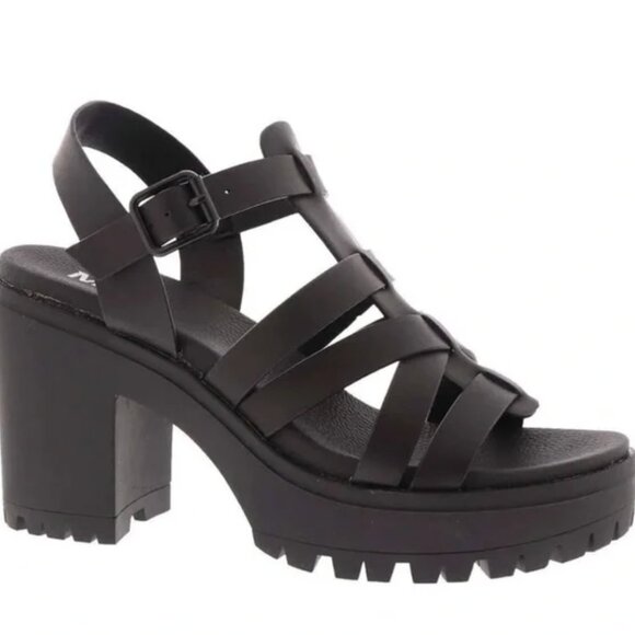 MIA Black strappy Sandals with block heel size 6 - Picture 1 of 11